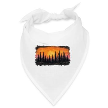 Sonnenuntergang Waldsilhouette - Bandana - Weiß - Vorne