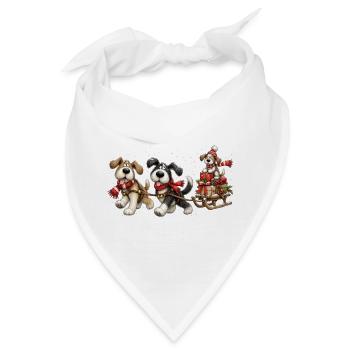 🎁 Weihnachts-Schlittenhunde - Bandana - Weiß - Vorne