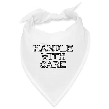 HANDLE WITH CARE Schriftzug handgezeichnet - Bandana - Weiß - Vorne
