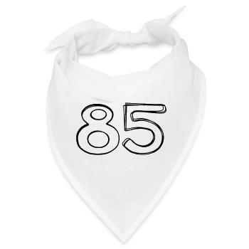 Zahl 85 handgezeichnet - Bandana - Weiß - Vorne
