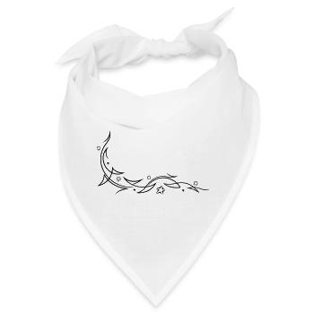 Tribal mit Sternen - Bandana - Weiß - Vorne