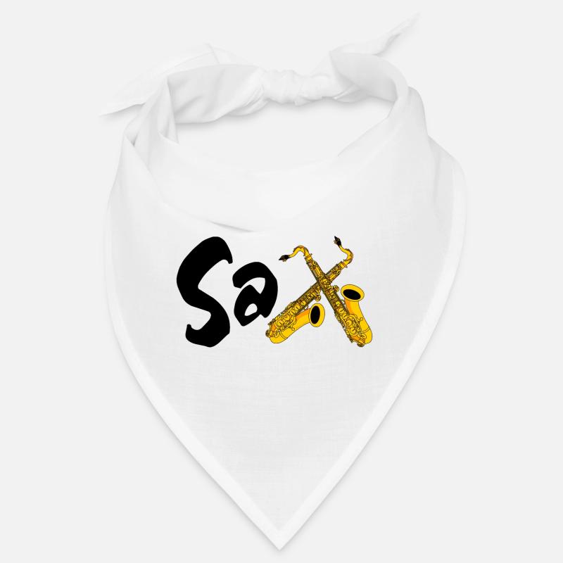 Saxophone Sax - Bandana - blanc