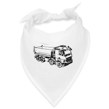 Truck Muldenkipper Kipper LKW camion ciężarówka - Bandana - Weiß - Vorne