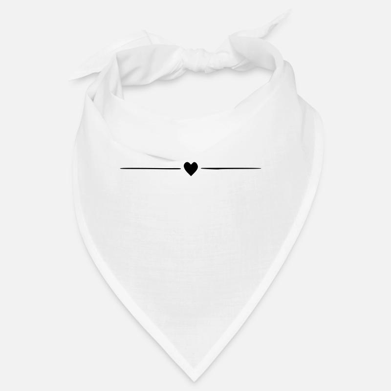 Kleines Herz mit Balken schwarz. Geschenk - Bandana - Weiß