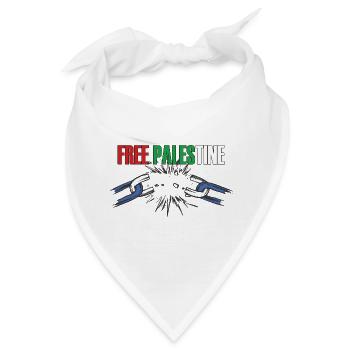 Free Palestina Kettenbruch Symbol - Bandana - Weiß - Vorne