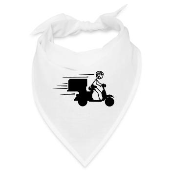 Scooter-Paket oder Piza-Bestellungen Lieferung - Bandana - Weiß - Vorne