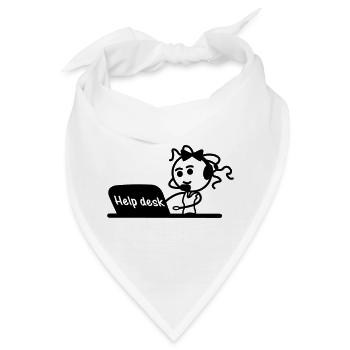 Helpdesk-Sekretärin mit Mikrofon und Headset - Bandana - Weiß - Vorne