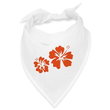 Orangefarbener Hibiskus - Bandana - Weiß - Vorne