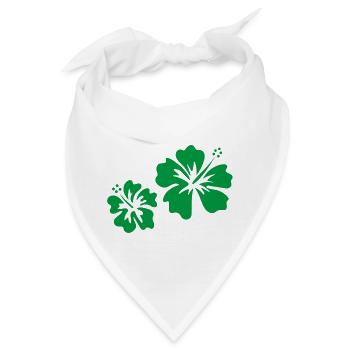 Grüner Hibiskus - Bandana - Weiß - Vorne
