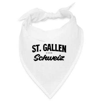 St Gallen Schweiz Schriftzug - Bandana - Weiß - Vorne