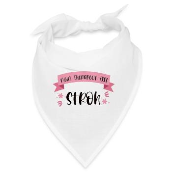 Lustiger Pferde Spruch Reiten Therapeut Stroh - Bandana - Weiß - Vorne