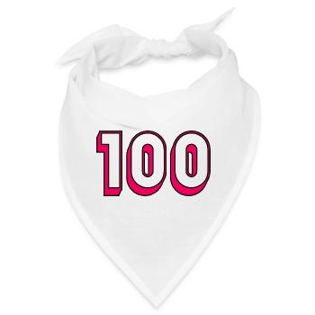 100. 100 JAHRE. 100-jähriges Jubiläum. GEBURTSTAG 100 - Bandana - Weiß - Vorne