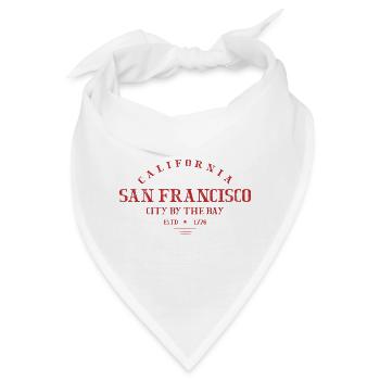 San Francisco Bay City Vintage Druck - Bandana - Weiß - Vorne