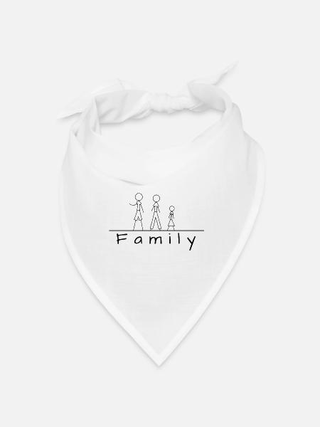 Stick figure family - Bandana - white