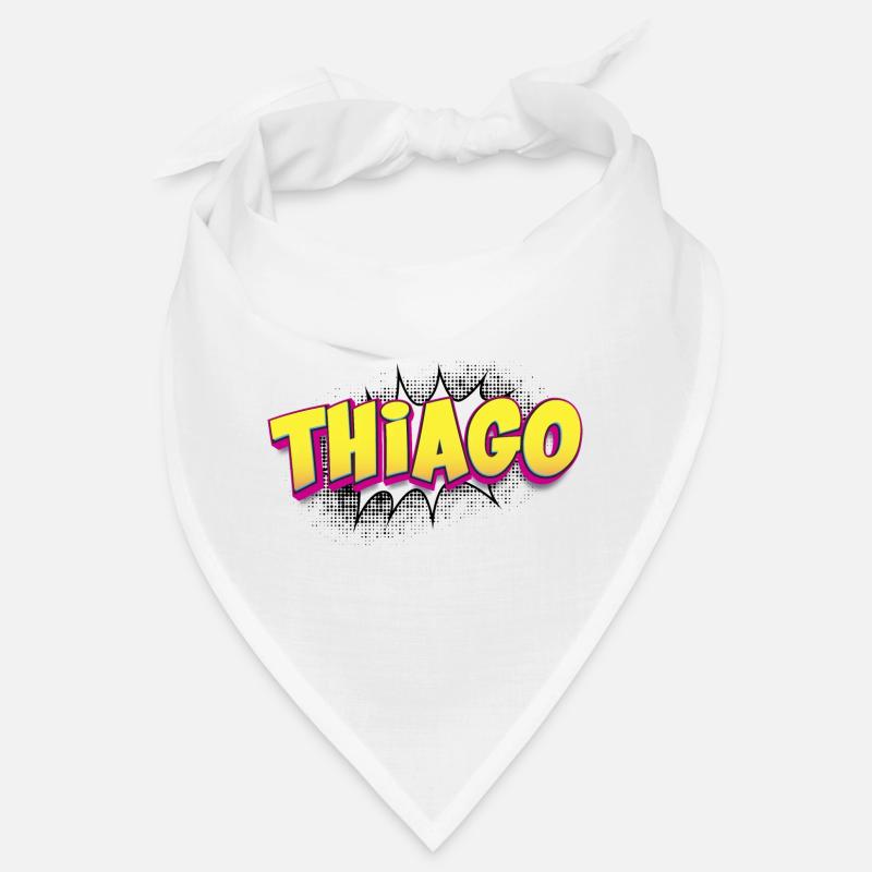 Thiago Custom Name Comic Book Style Pop Art, Bandana