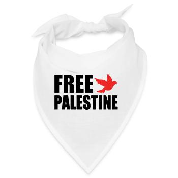 Free palestine - Bandana - Weiß - Vorne