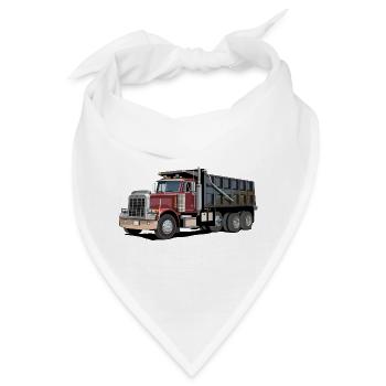 Muldenkipper, LKW - Bandana - Weiß - Vorne