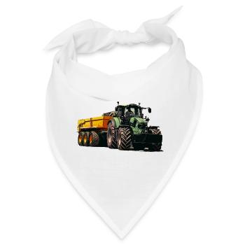 Traktor mit Anhänger Kipper - Bandana - Weiß - Vorne
