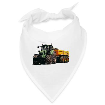 Deutz mit Anhänger Kipper - Bandana - Weiß - Vorne