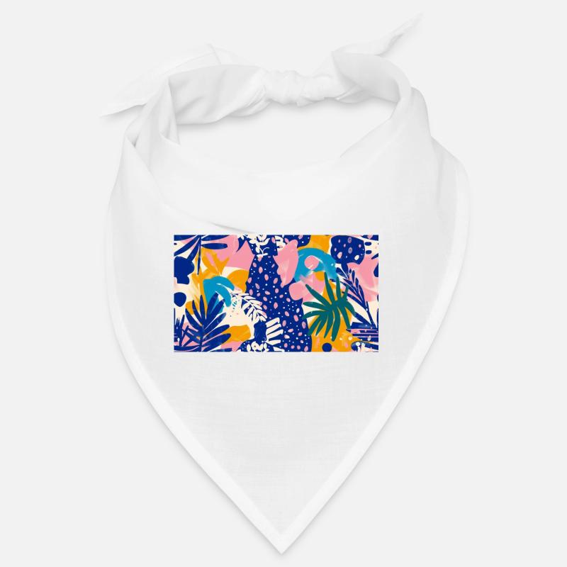 Tropical Abstract Pattern - Bandana - white