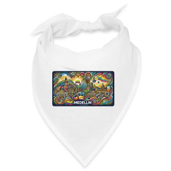 Medellin Kolumbien Stadt Design - Bandana - Weiß - Vorne