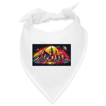Monterrey Mexiko Kunst Design - Bandana - Weiß - Vorne