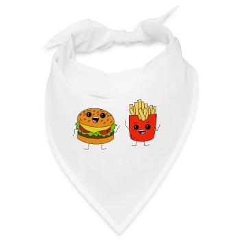 Burger & Fries - Bandana - Weiß - Vorne