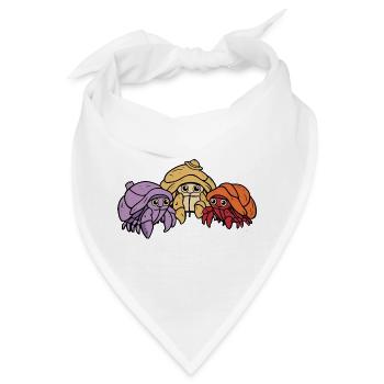 Verspieltes Einsiedlerkrebs-Trio - Bandana - Weiß - Vorne