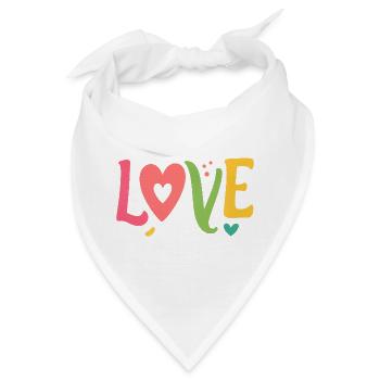 LOVE Pop Art – Modern & Knallig fürs Herz - Bandana - Weiß - Vorne