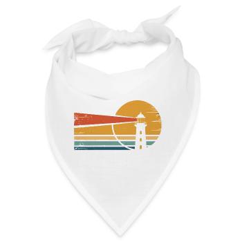 Leuchtturm Retro-Sonnenuntergang - Bandana - Weiß - Vorne