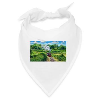 Eisenbahn mit einem Herzen aus Gold - Bandana - Weiß - Vorne