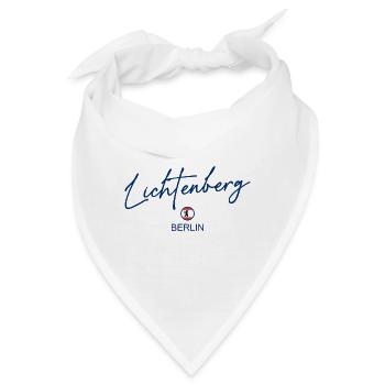 Lichtenberg - Berlin Flagge - Berliner Bär - Bandana - Weiß - Vorne