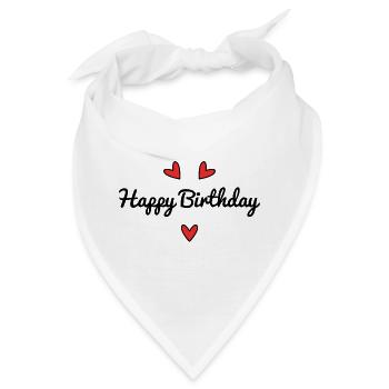 ALLES GUTE ZUM GEBURTSTAG. HERZ. ICH LIEBE DICH. LIEBE. ICH LIEBE DICH - Bandana - Weiß - Vorne