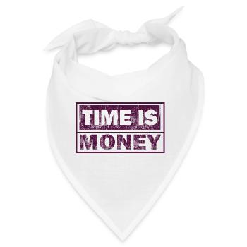 Zeit ist Geld – grafischer Textdruck - Bandana - Weiß - Vorne