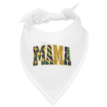 MAMA Mardi Gras Glitzerbuchstaben - Bandana - Weiß - Vorne
