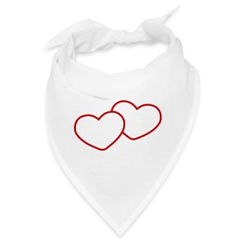 Herzen Paar Ehe - Bandana - Weiß - Vorne