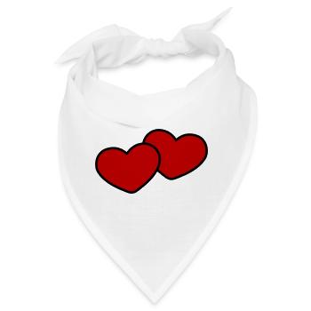 Herzen Paar Ehe - Bandana - Weiß - Vorne