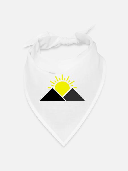 Sun Mountains Landscape - Bandana - white - Front