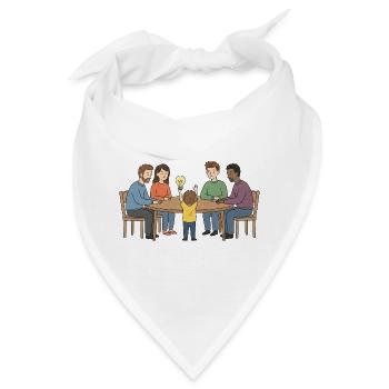 Kollektive Idee um einen Tisch - Bandana - Weiß - Vorne