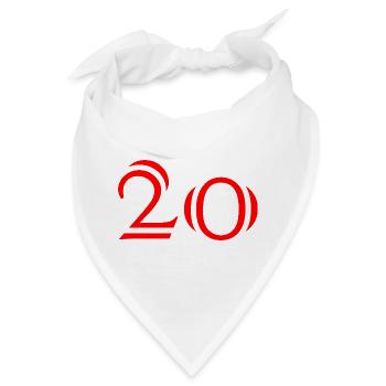 20. 20. JAHRESTAG. 20-JÄHRIGES JUBILÄUM. 20 JAHRE. - Bandana - Weiß - Vorne