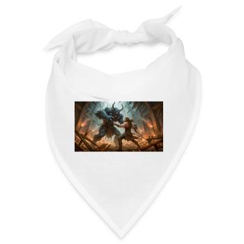 Beowulf kämpft nachts gegen das Monster Grendel Nordi - Bandana - Weiß - Vorne