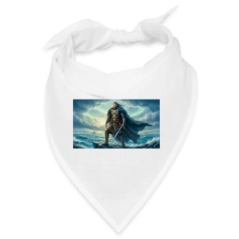 Beowulf stellt sich dem Schicksal, das auf ihn wartet, nordische Saga - Bandana - Weiß - Vorne
