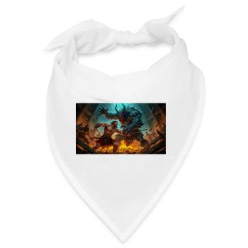 Beowulf kämpft nachts gegen das Monster Grendel - Bandana - Weiß - Vorne