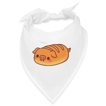 Süßes Schweine-Baguette-Brotbrot - Bandana - Weiß - Vorne
