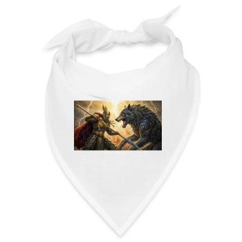 Odin stellt sich Fenrir in der letzten Schlacht ragnarök nordische s - Bandana - Weiß - Vorne