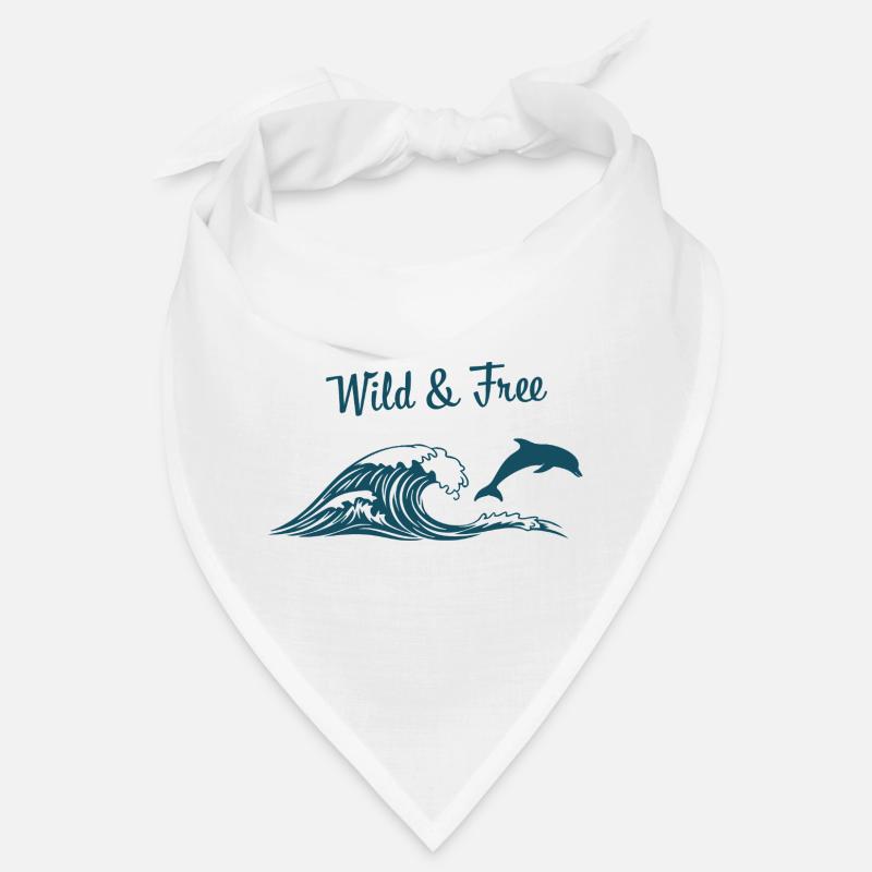 Wild & Free Ocean Wave Dolphin Surf Beach Vibes Bandana