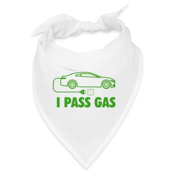 Ich passiere Benzin-Elektroauto EV Null-Emissions-Wortspiel - Bandana - Weiß - Vorne