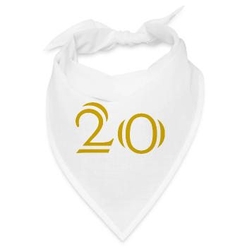 20. 20. JAHRESTAG. 20-JÄHRIGES JUBILÄUM. 20 JAHRE. - Bandana - Weiß - Vorne