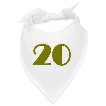 20. 20. JAHRESTAG. 20-JÄHRIGES JUBILÄUM. 20 JAHRE. - Bandana - Weiß - Vorne