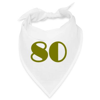 80. 80 JAHRE. 80. JUBILÄUM. 80-JAHRES-JUBILÄUM. - Bandana - Weiß - Vorne